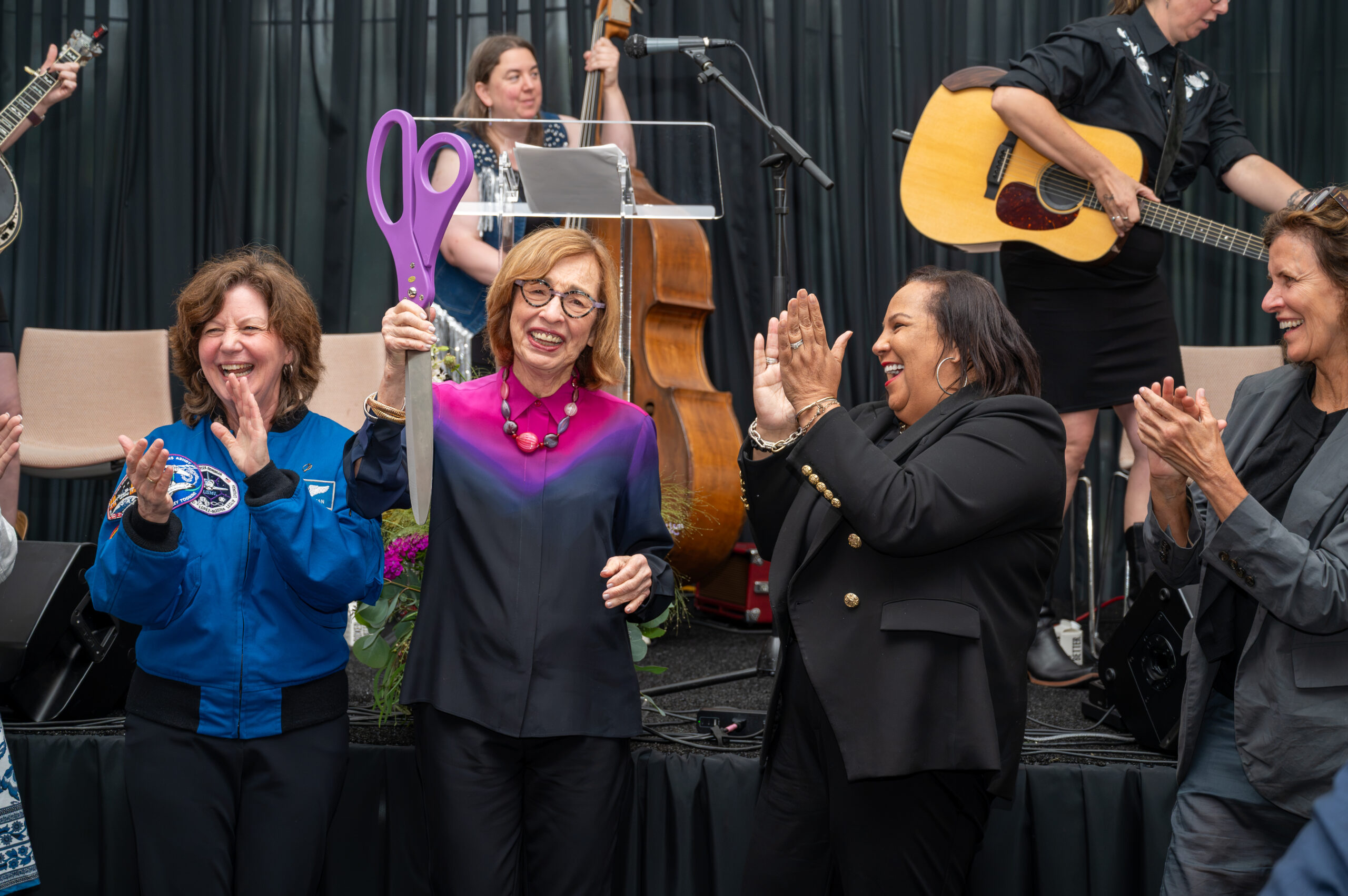 Ribbon cutting celebration moment
